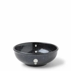 Satin Black White Dots Sauce Bowl