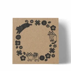 Stamp Cat Floral Circle