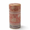 Tea Canister Brocade Peony Red
