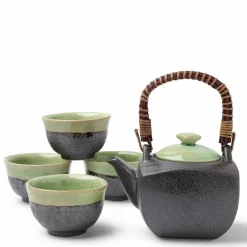 Tea Set Bronze/Jade Square