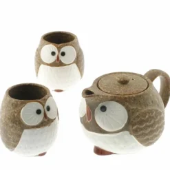 Tea Set Owl Brown