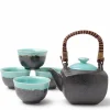 Tea Set Turquoise Sky Square