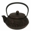 Teapot Cast Iron Copper Black Goldfish