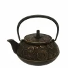 Teapot Cast Iron Gold Black Mari