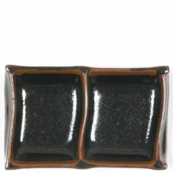 Tenmoku Black Double Sauce Dish at Miya