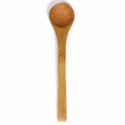 The perfect bamboo spoon for scooping matcha powder available at Miya
