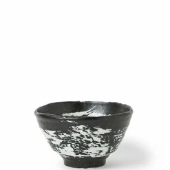 White Brush Stroke Design Ceramic Everyday Bowls made in Japan available at Miya.