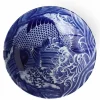Wild blue koi fish design on a ceramic bowl made in Japan available at Miya.
